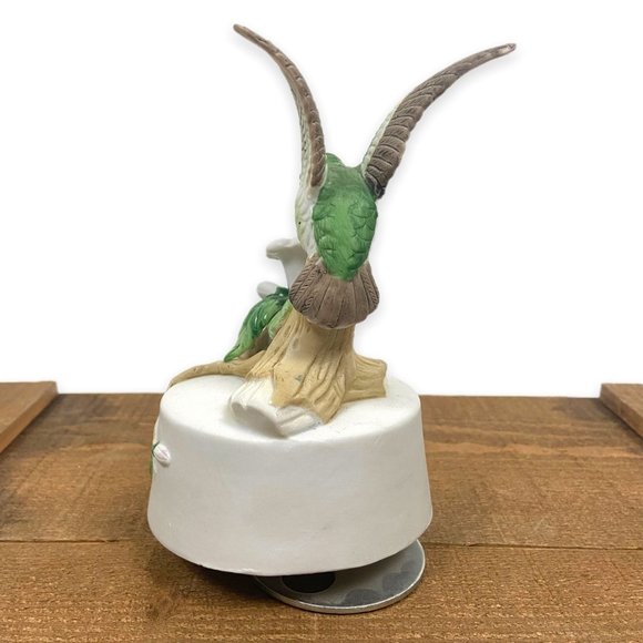 Vintage Arnart 1984 Hummingbird & Flowers Rotating Music Box Ceramic - Picture 4 of 14